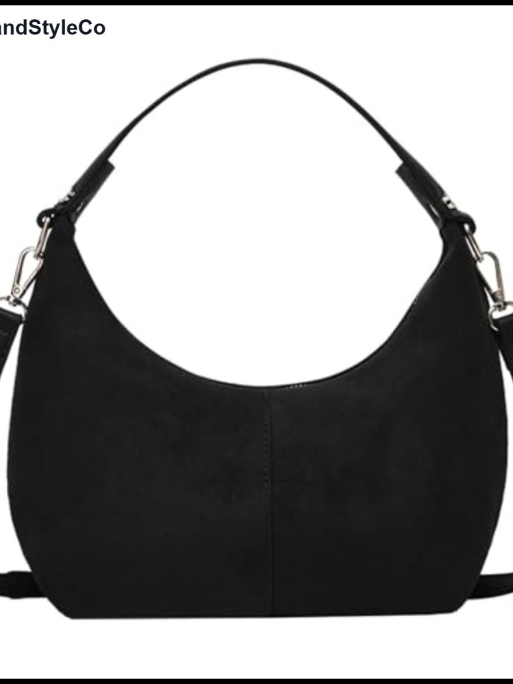 Suede Crescent Bag Slouchy Shoulder Handbag Retro Work Tote Underarm Purse